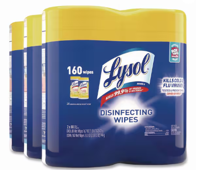 Lysol Disinfecting Wipes – 80 Wipes/Canister, Pack of 6