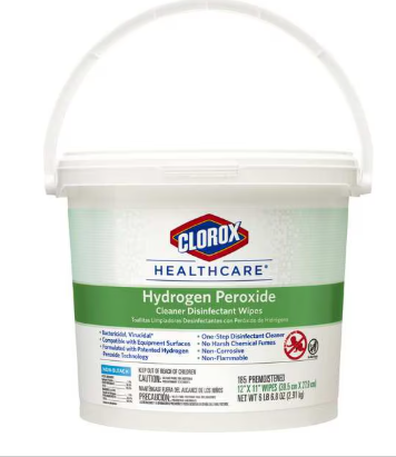 Clorox Healthcare Hydrogen Peroxide Disinfecting Wipes – 185 Count Bucket