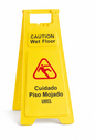 Commercial Wet Floor Sign – 25" A-Frame – Multilingual – Yellow