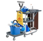 Commercial 3-Shelf Janitorial Cleaning Cart with Vinyl Bag
