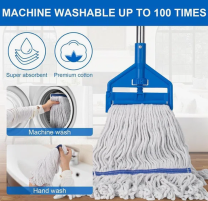 Looped-End String Mop Heads – Cotton Blend, Commercial Grade (50 Pack)