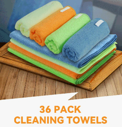 Microfiber Cleaning Cloths – 12" x 16", All-Purpose (36 Pack)
